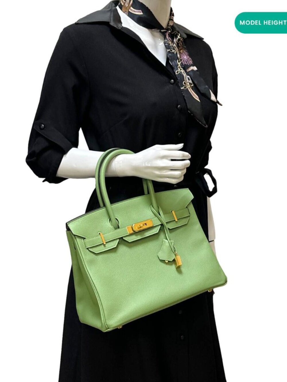 Hermes Birkin 30 Epsom Leather Tote Bag Green - Picture 2 of 13